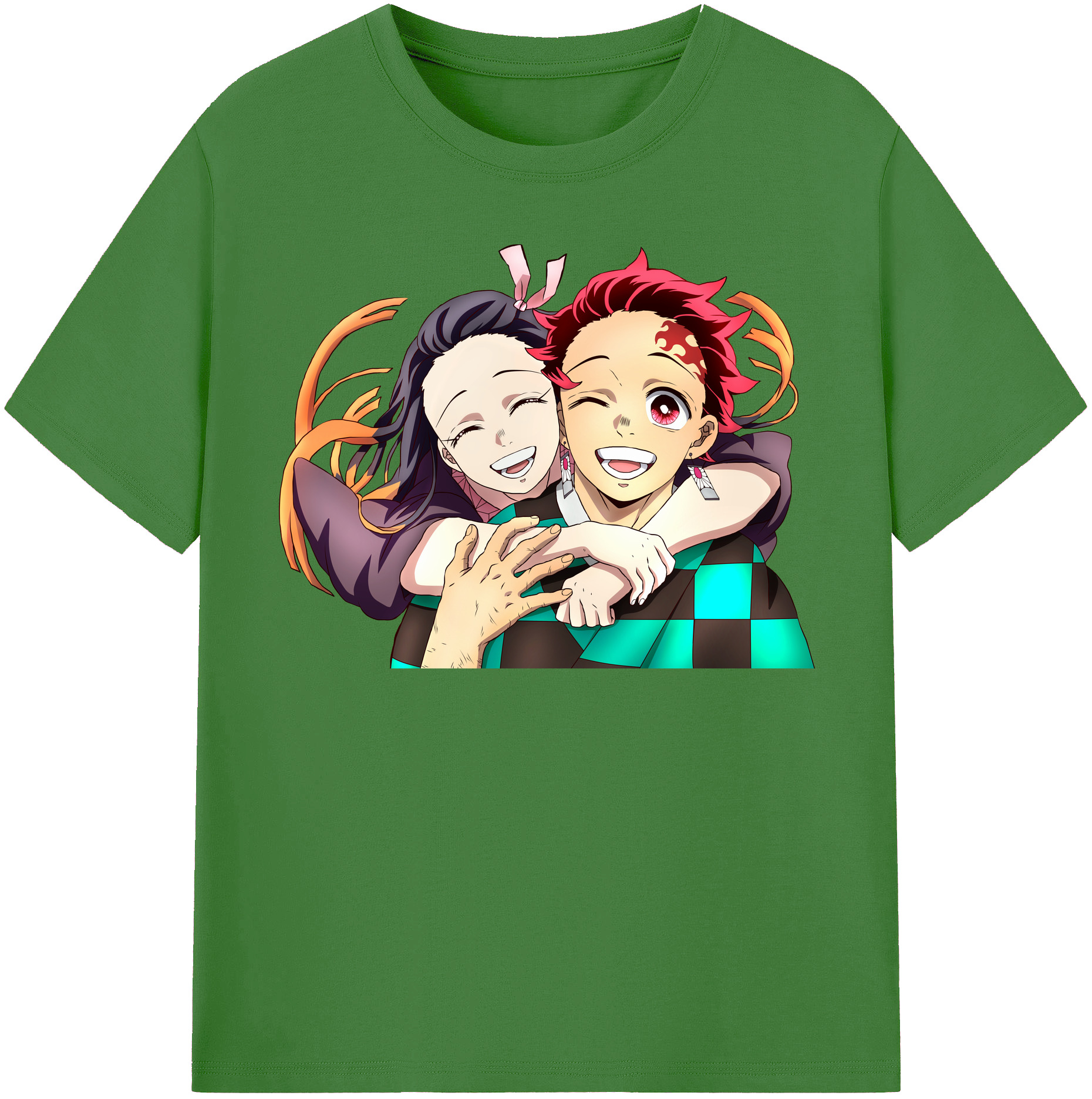 （画像用） 鬼滅の刃（きめつのやいば）竈門 禰󠄀豆子／かまど ねずこ Kamado Nezuko レディースカジュアルプリントTシャツ（綿100％）